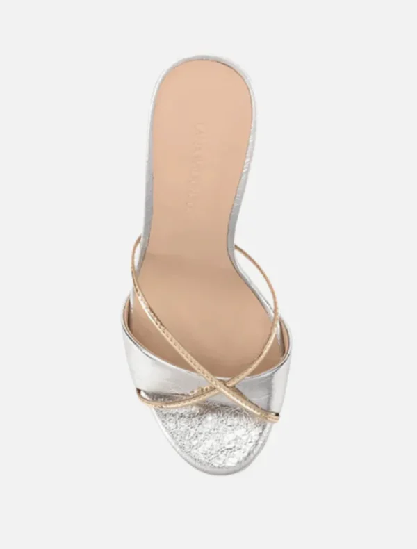 Lana Wilkinson Willow Mule Leather Heel - Silver/Gold< Heels