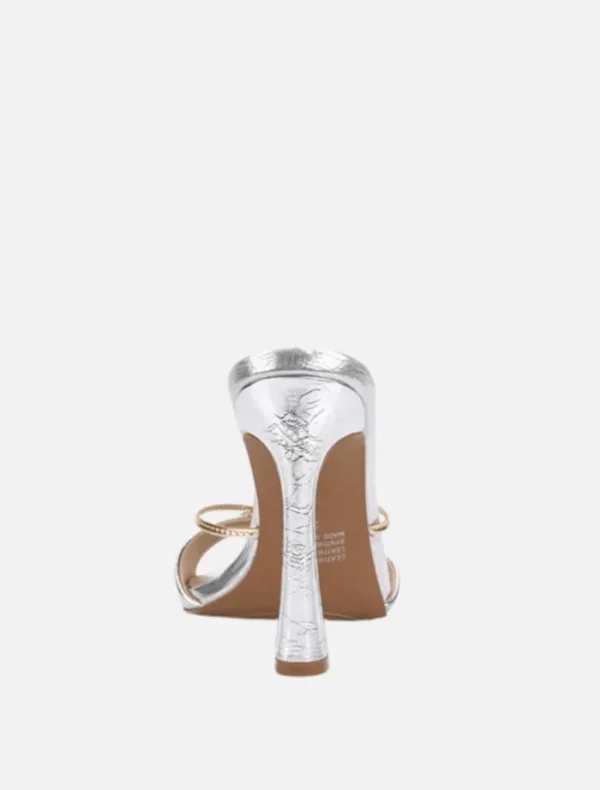 Lana Wilkinson Willow Mule Leather Heel - Silver/Gold< Heels
