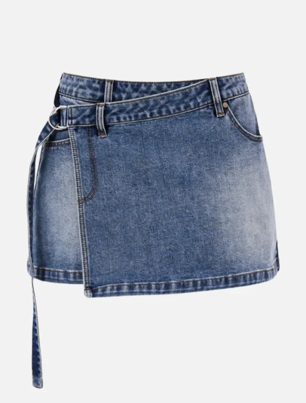 Abrand Wrap Skirt Dalia - Mid Vintage Indigo< Denim | Skirts