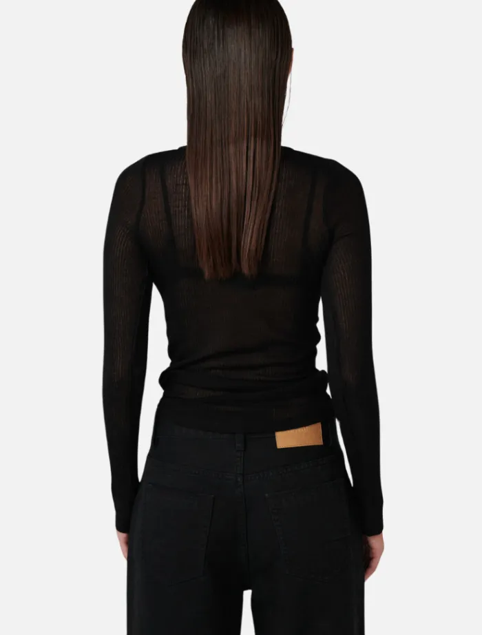 xavier_button_top__black_1.webp Bayse Xavier Button Top - Black< Knitwear | Skirts