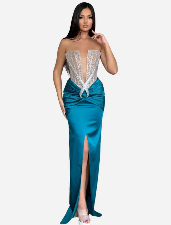 zerina_dress__aqua_0.webp Minna Fashion Zerina Dress - Aqua< Skirts | Tops