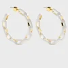 Emma Pills Zip Me Up Hoops - WHT Gold< Earrings | Denim